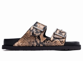 Birkenstock Arizona Lined 1774 in Natural Snake Brown