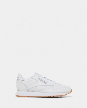Classic Leather Shoes - Big Kids White/White