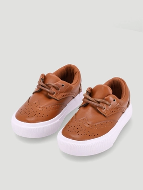 Keedo Boys Tan Brogue Smart Lace Up Occasion Shoe