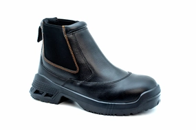 King's Black Chelsea Boots Back Pull Up Mid Cut Safety Shoes | Model : KWD106 (Replace KWD706)