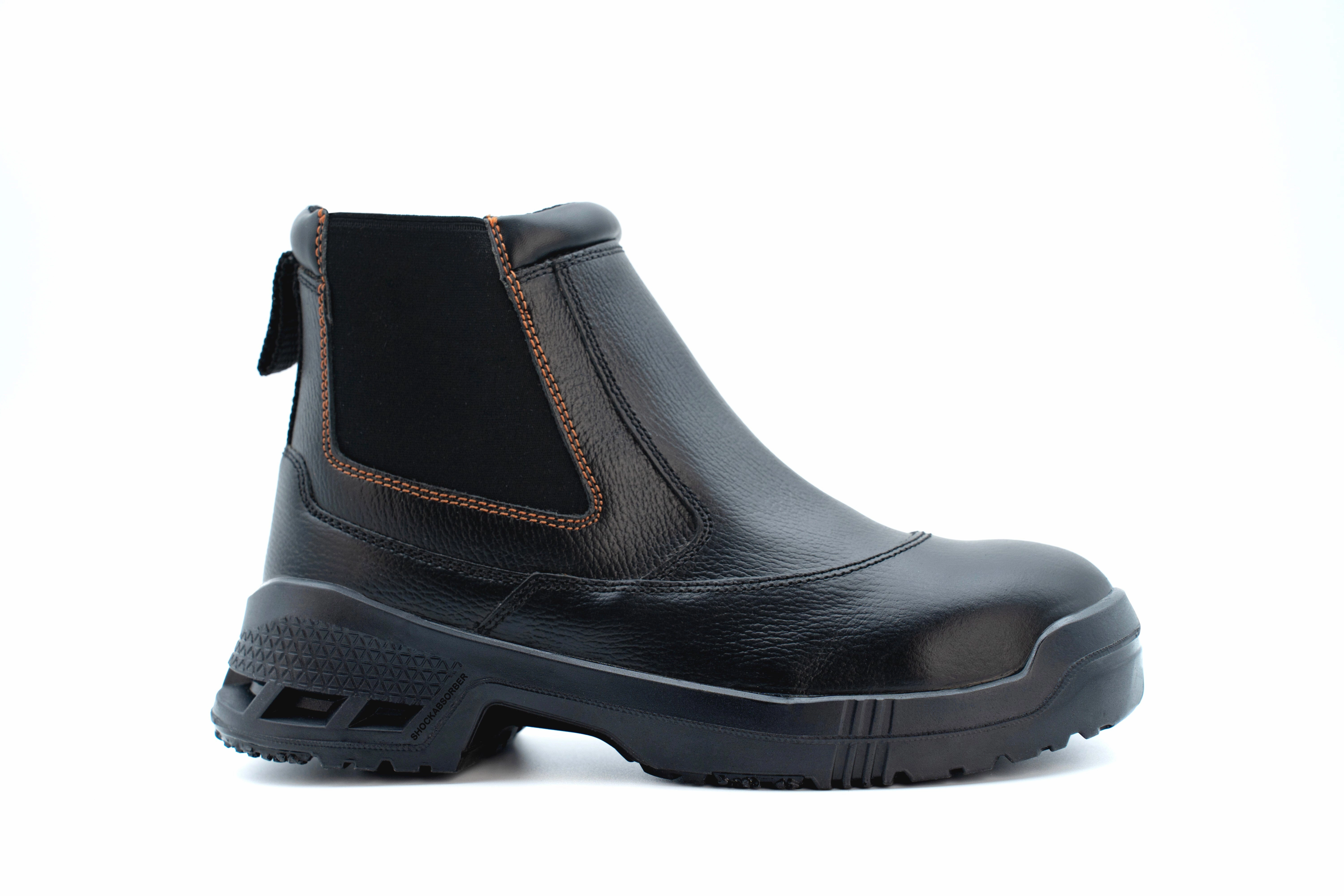 King's Black Chelsea Boots Back Pull Up Mid Cut Safety Shoes | Model : KWD106 (Replace KWD706)