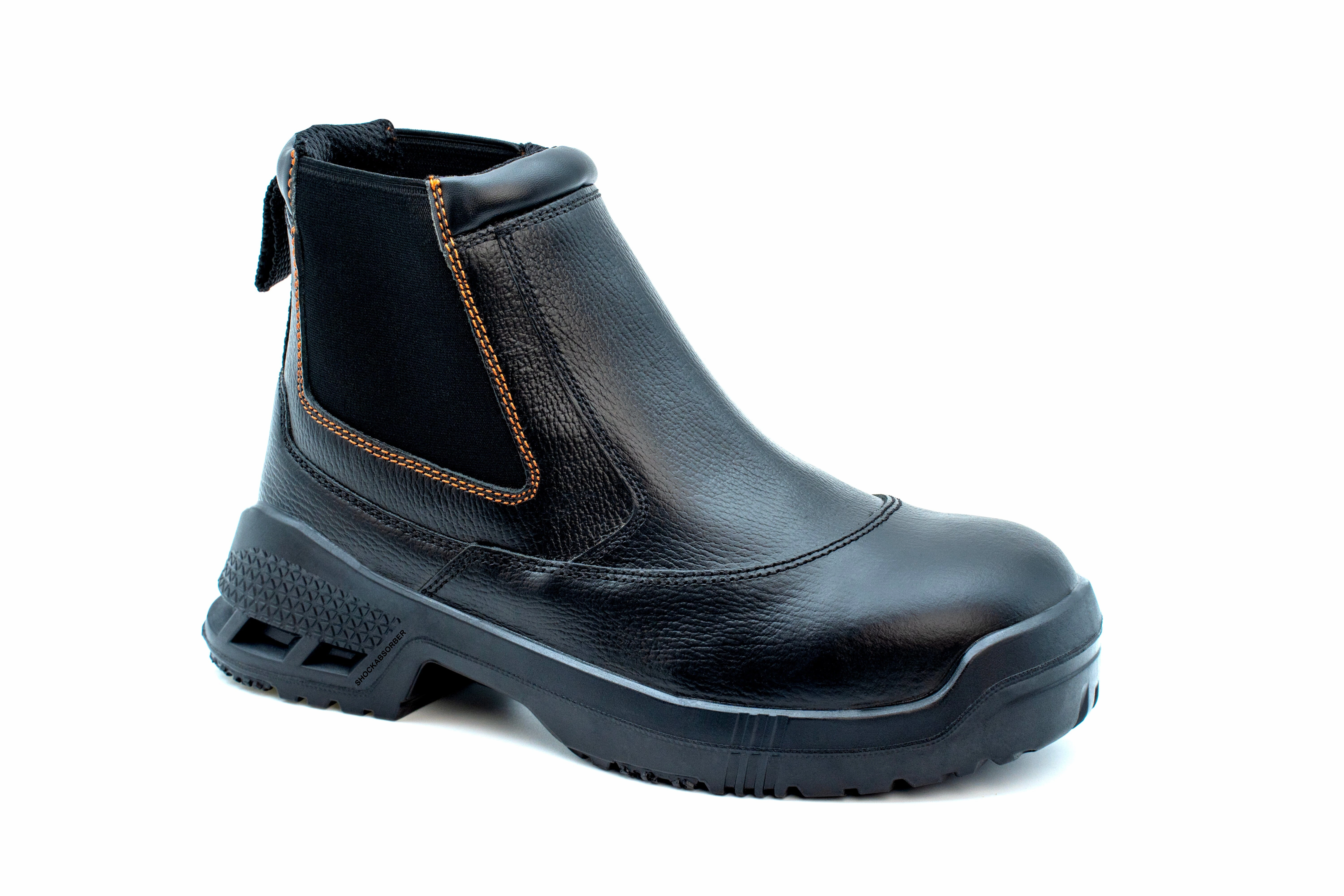 King's Black Chelsea Boots Back Pull Up Mid Cut Safety Shoes | Model : KWD106 (Replace KWD706)