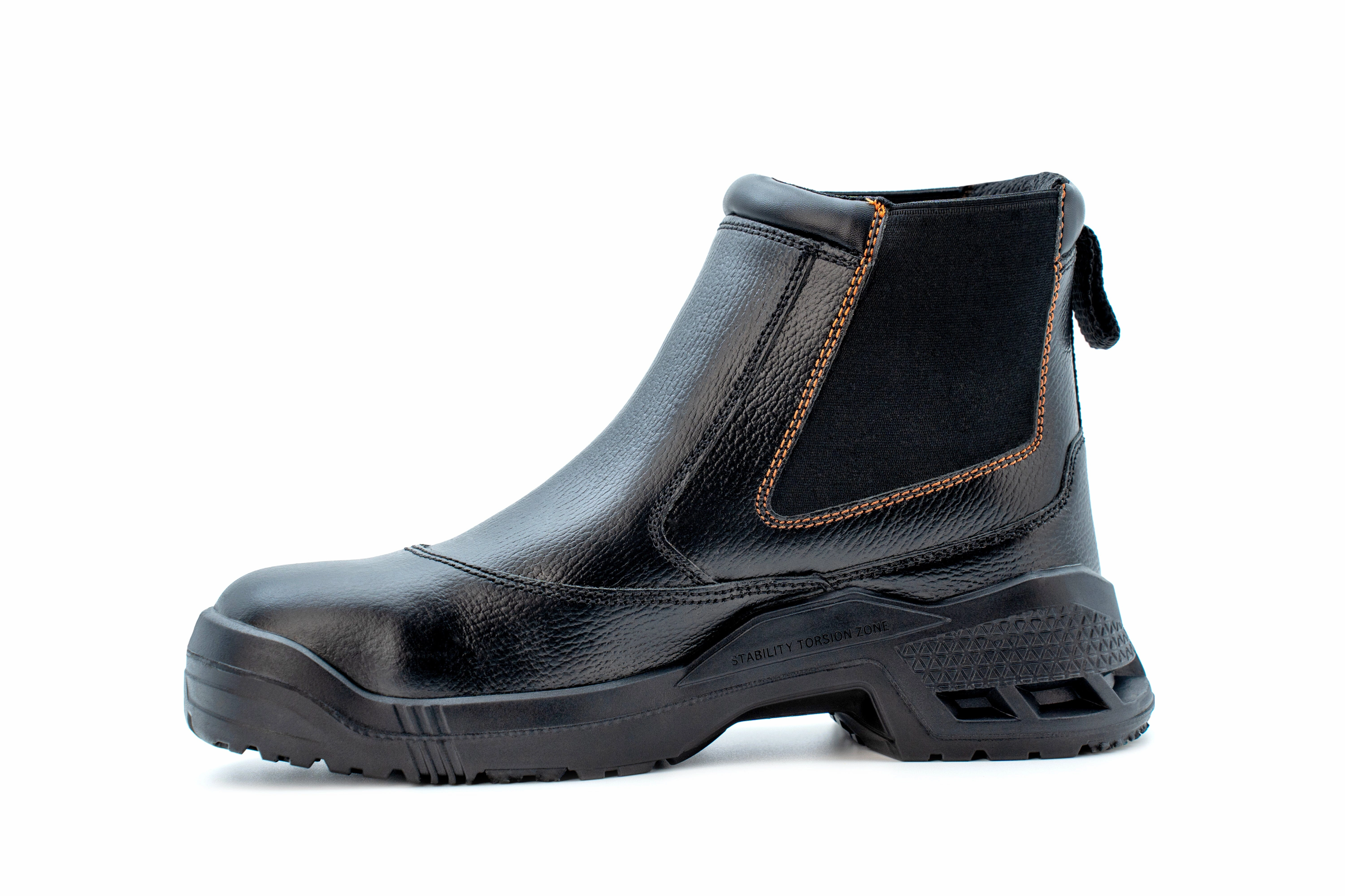 King's Black Chelsea Boots Back Pull Up Mid Cut Safety Shoes | Model : KWD106 (Replace KWD706)