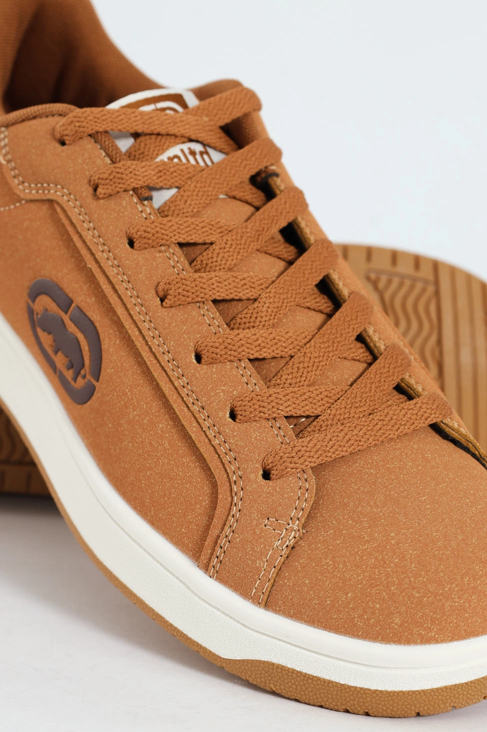 Lace Up Sneaker With Rhino Embossing - Brown