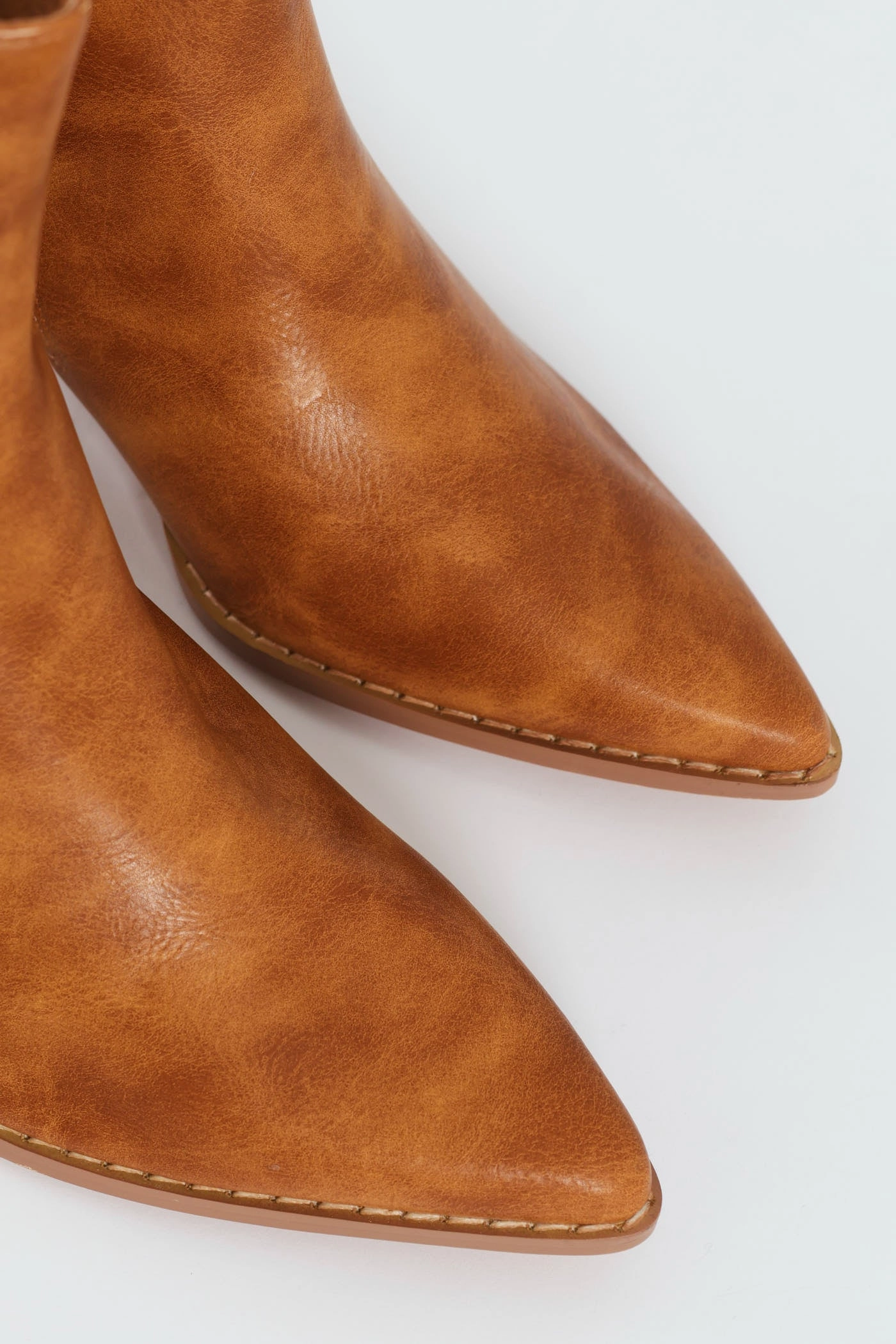 Plain Burnish Western Boot - Tan
