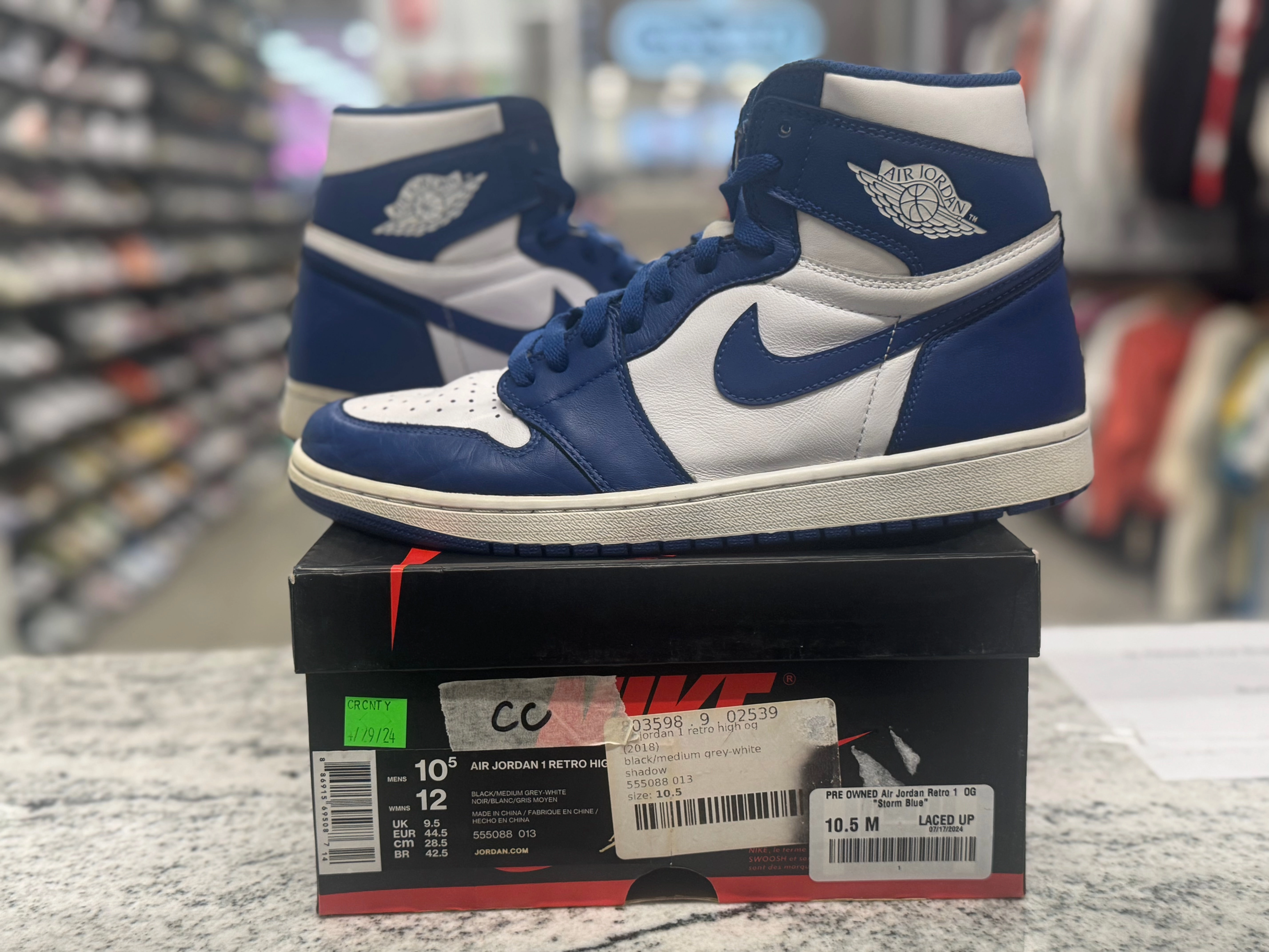 PRE OWNED Air Jordan Retro 1  OG Storm Blue