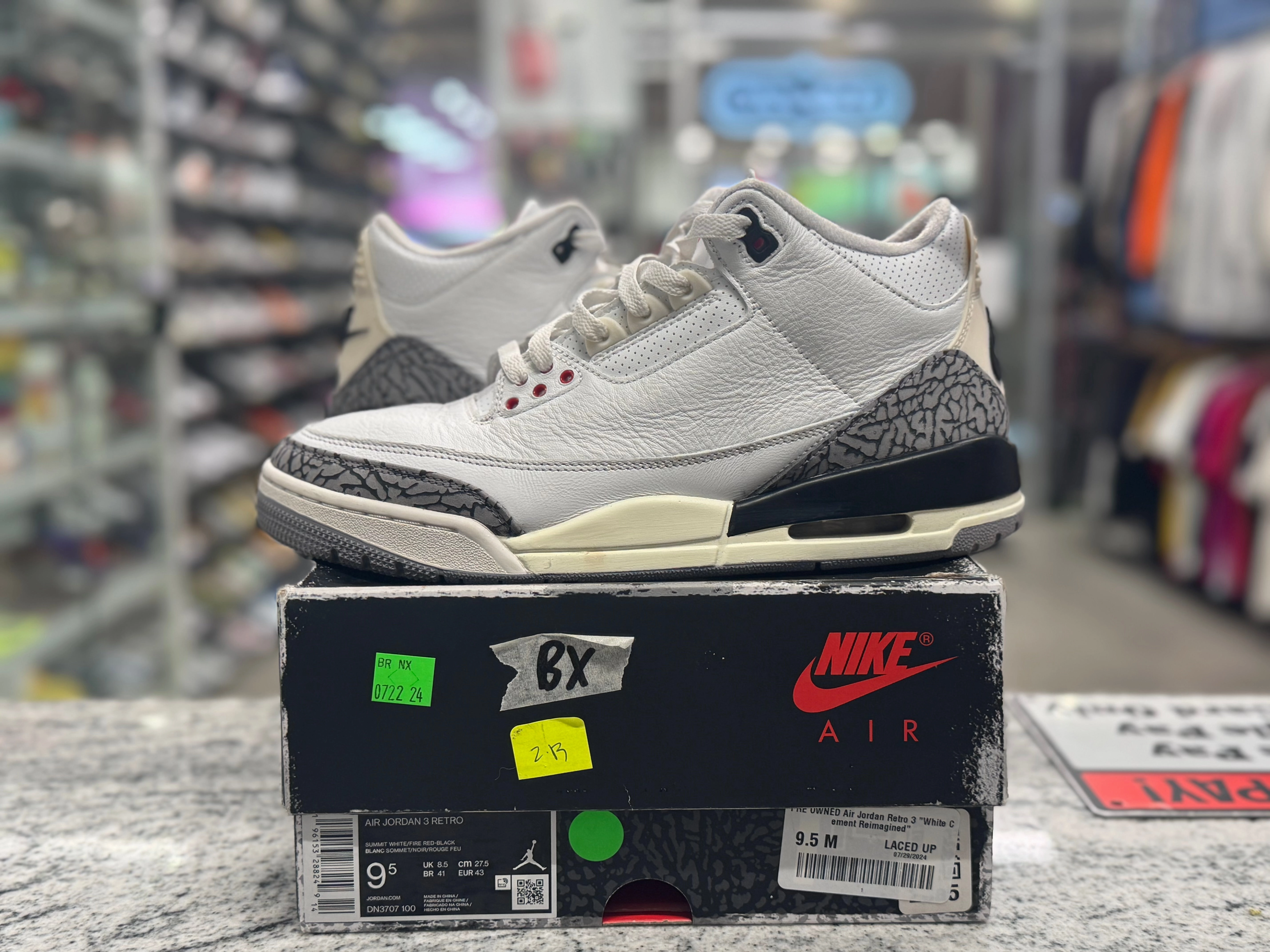 PRE OWNED Air Jordan Retro 3 White Cement Reimagined