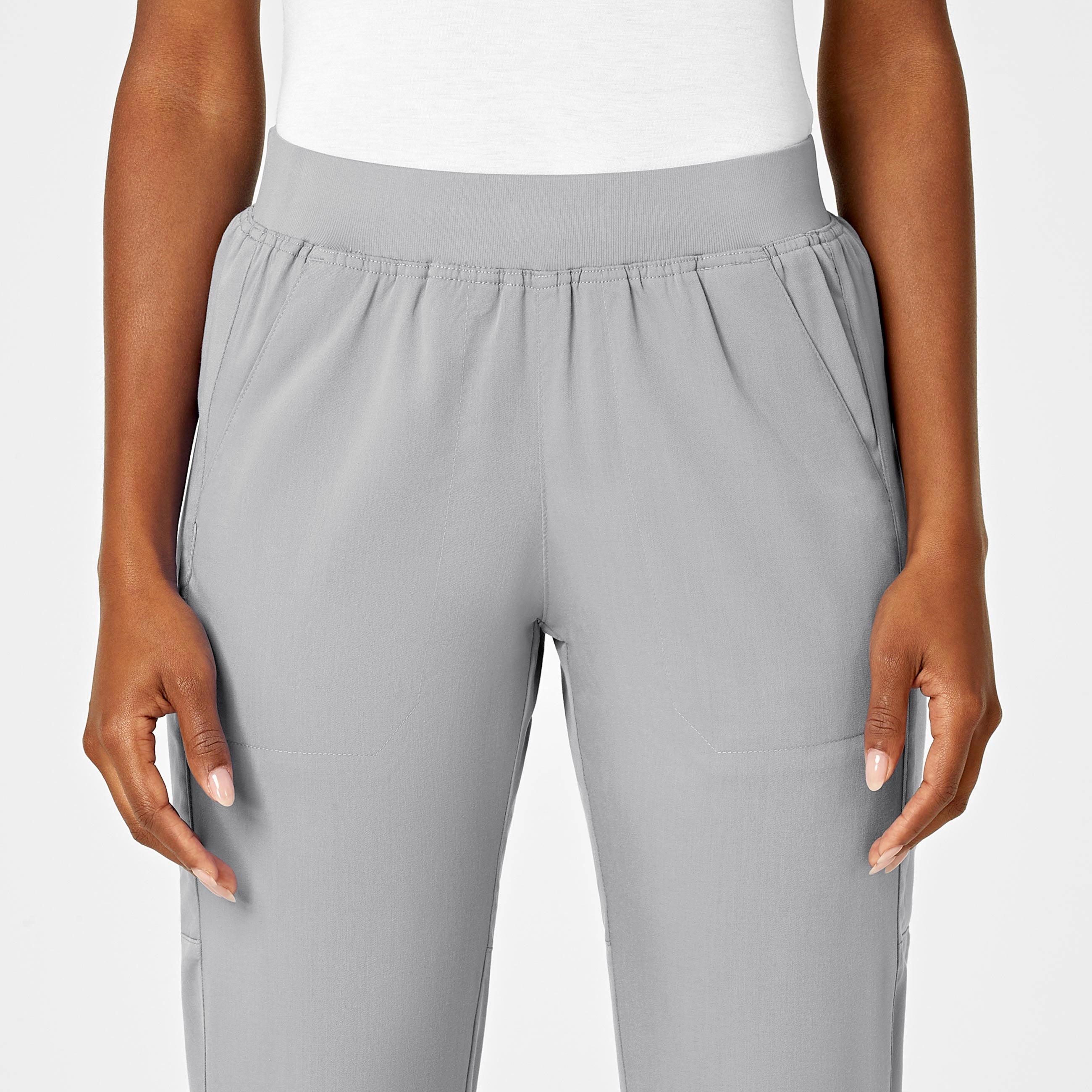 PRO Women's Knit Waist Cargo Scrub Pant - Grey