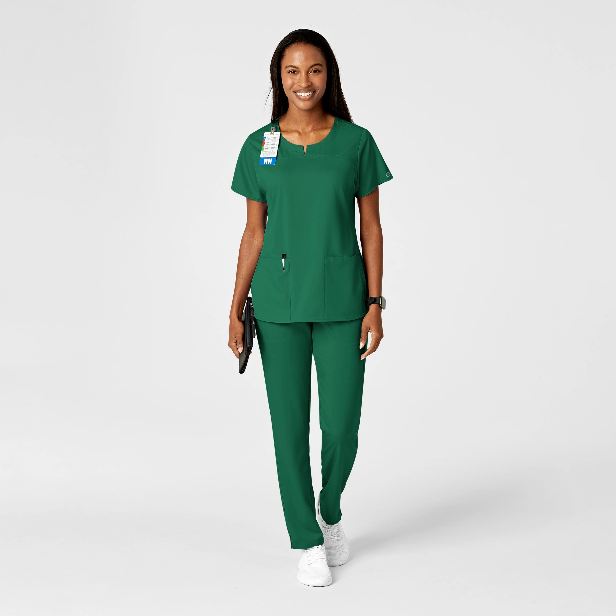PRO Women's Knit Waist Cargo Scrub Pant - Hunter