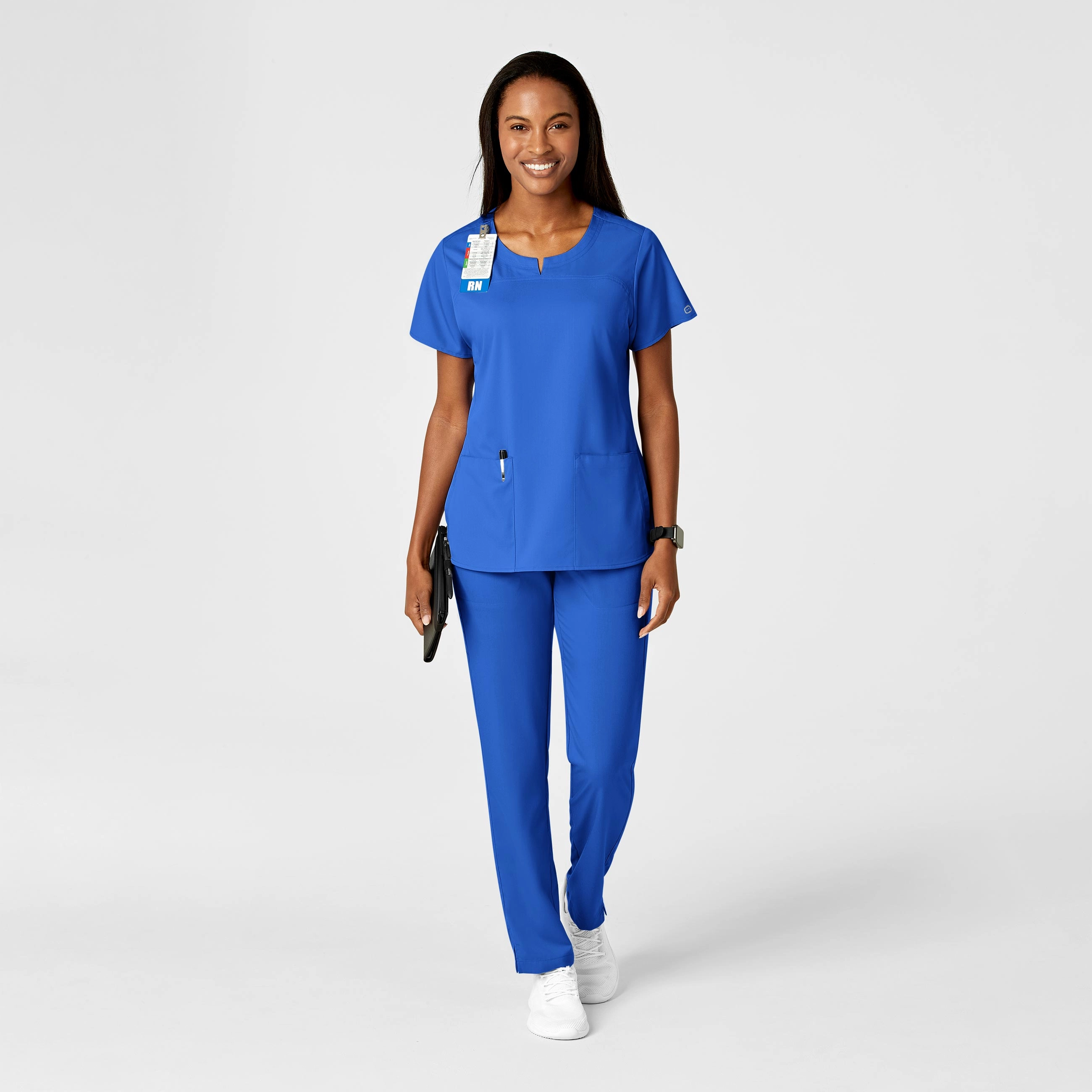 PRO Women's Knit Waist Cargo Scrub Pant - Royal