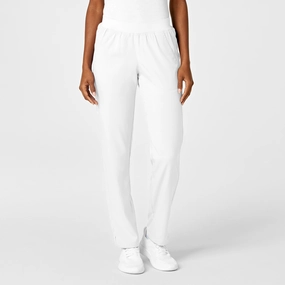 PRO Women's Knit Waist Cargo Scrub Pant - White