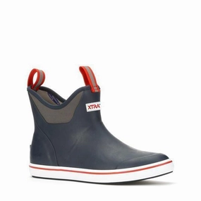 Xtratuf Men's 6" Ankle Deck Boots Navy/Red